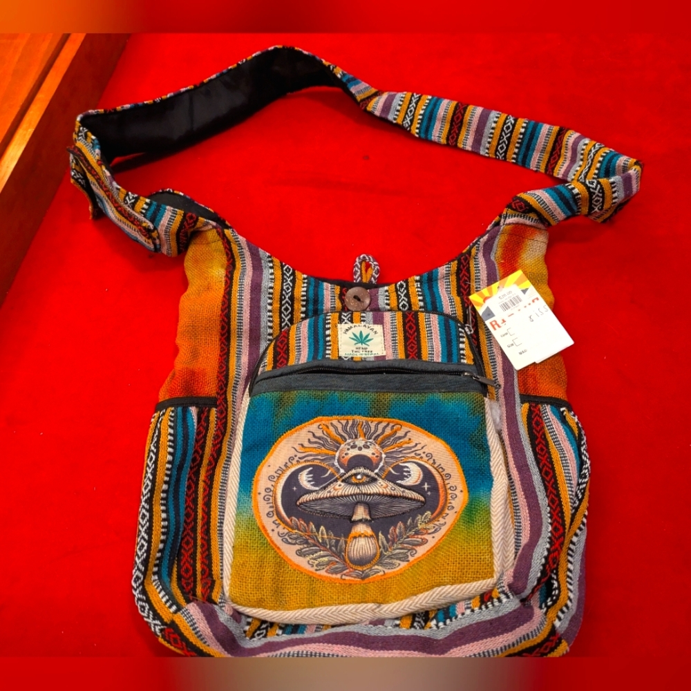 Rising International Striped Hemp Bag